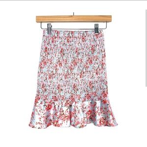 Apricot Lane blue floral smocked skirt. Ditsy.